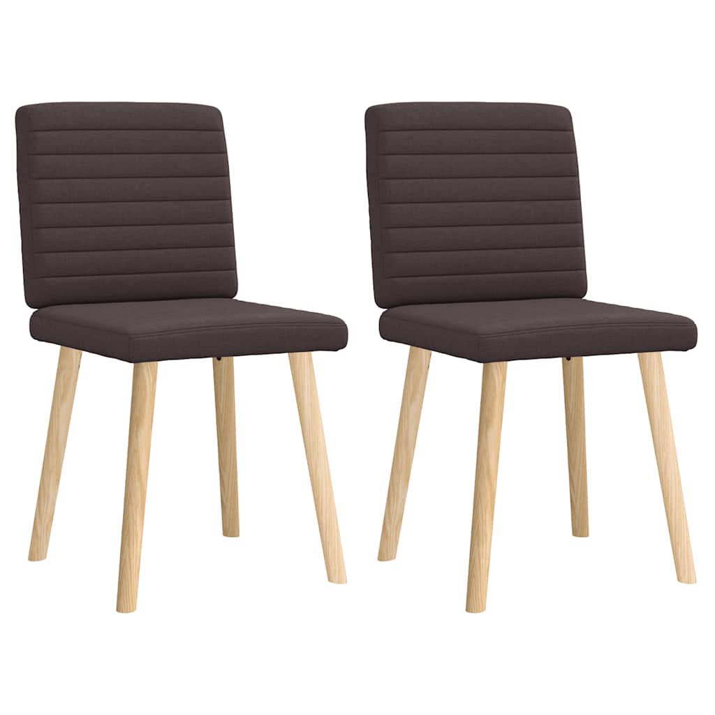 Vidaxl eetkamerstoelen 2 st stof donkerbruin