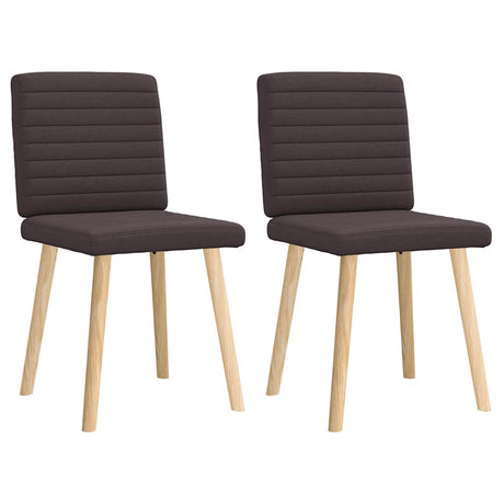 Vidaxl eetkamerstoelen 2 st stof donkerbruin
