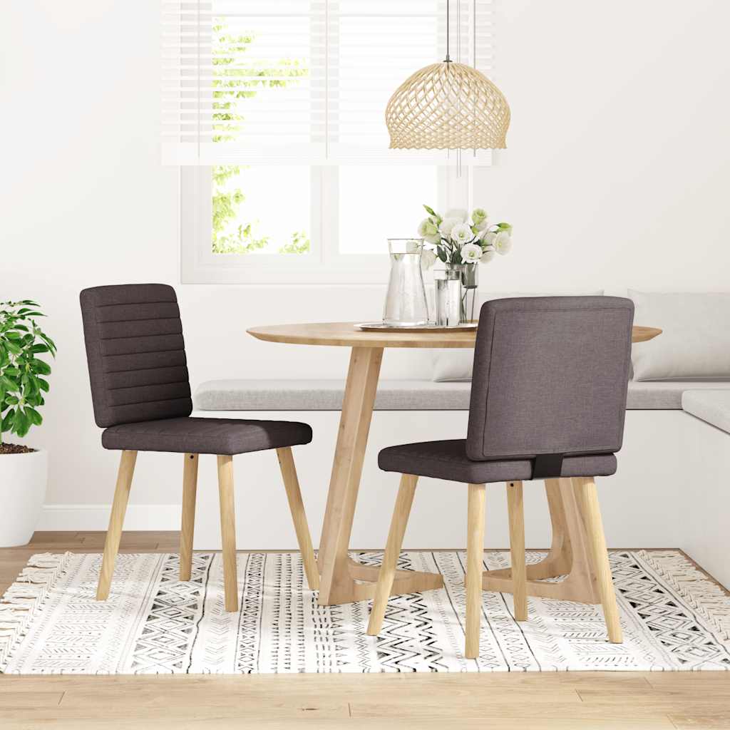 Vidaxl eetkamerstoelen 2 st stof donkerbruin
