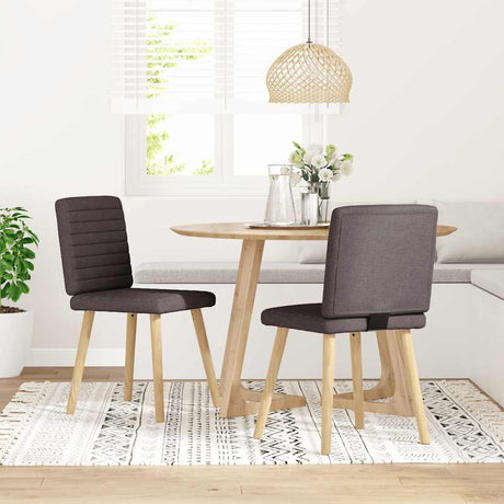 Vidaxl eetkamerstoelen 2 st stof donkerbruin