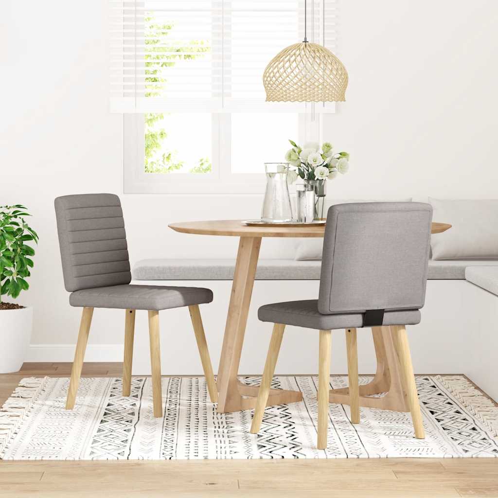 Vidaxl eetkamerstoelen draaibaar 2 st stof taupe
