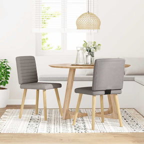 Vidaxl eetkamerstoelen draaibaar 2 st stof taupe
