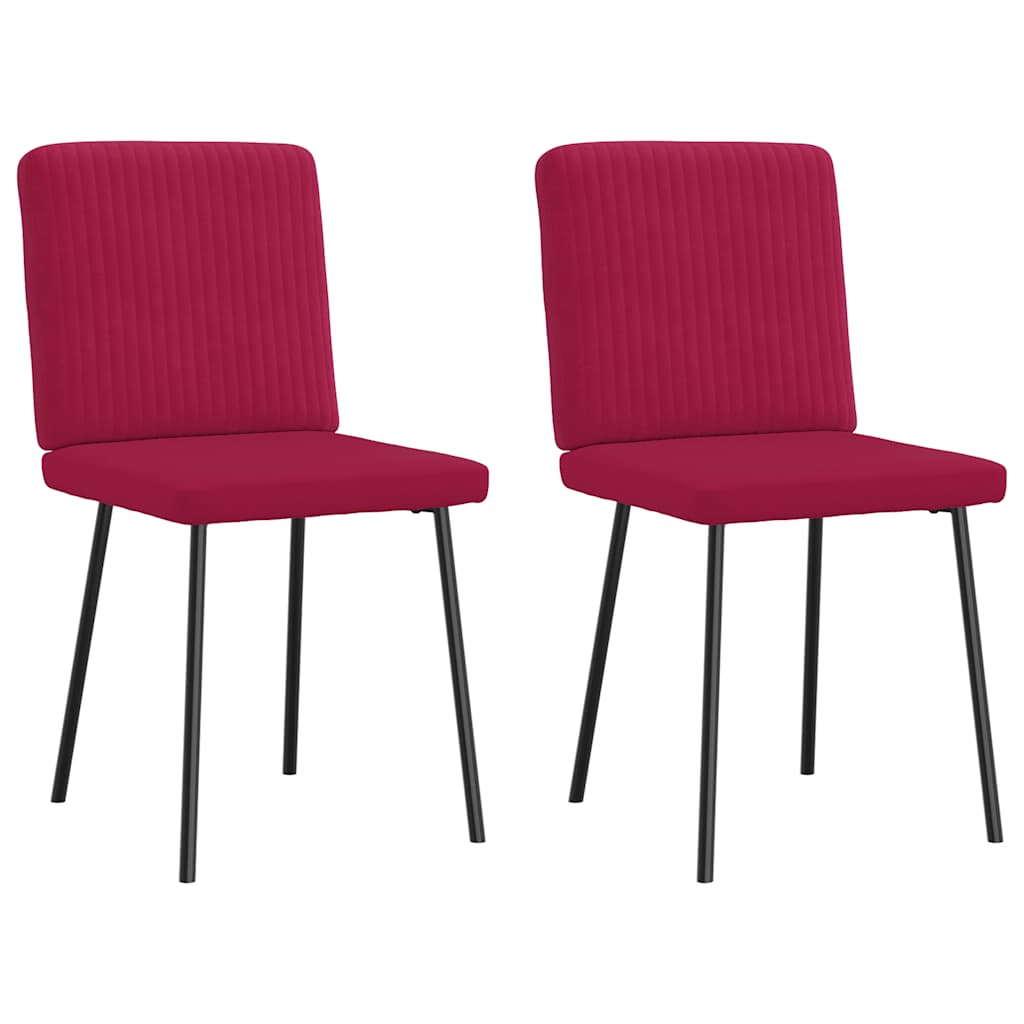 Vidaxl eetkamerstoelen 2 st fluweel wijnrood