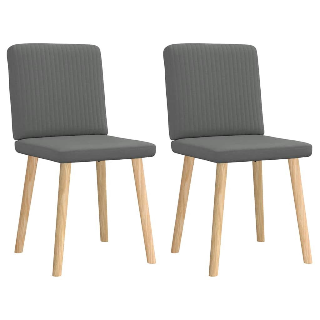 Vidaxl eetkamerstoelen 2 st stof donkergrijs