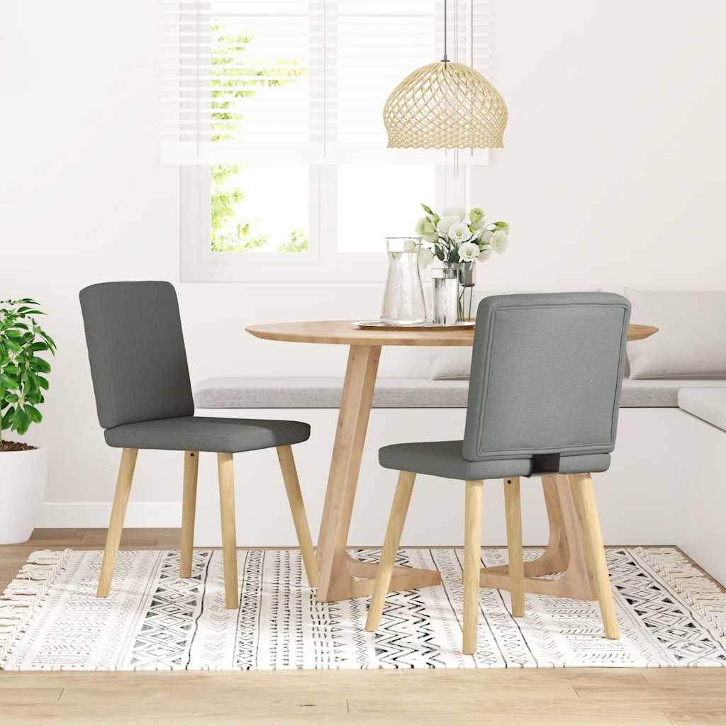 Vidaxl eetkamerstoelen 2 st stof donkergrijs