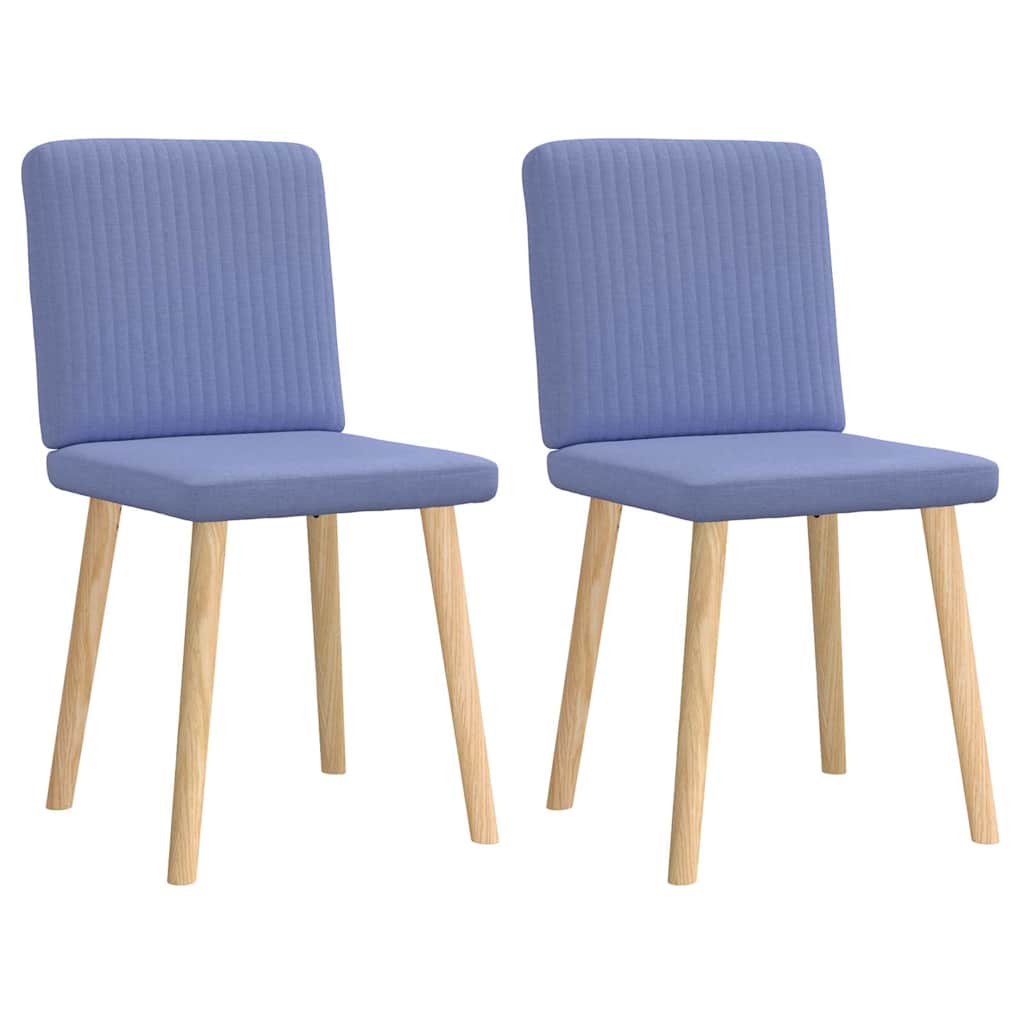 Vidaxl eetkamerstoelen 2 st stof jeansblauw