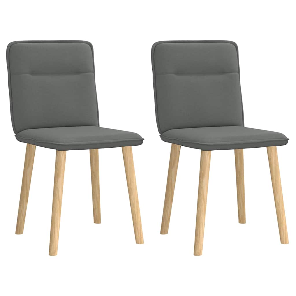 Vidaxl eetkamerstoelen 2 st stof donkergrijs