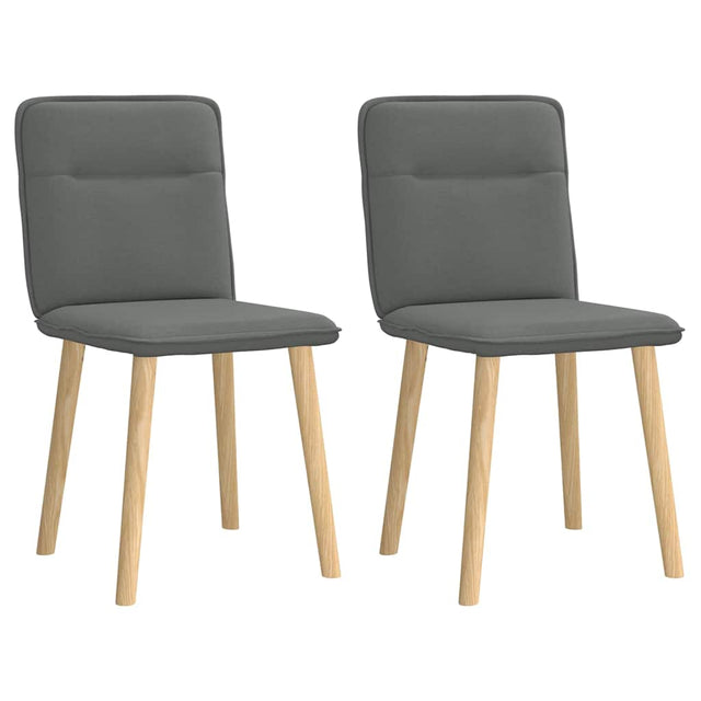 Vidaxl eetkamerstoelen 2 st stof donkergrijs