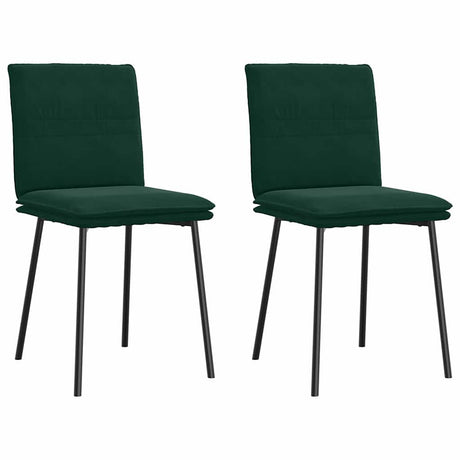 Vidaxl eetkamerstoelen 2 st fluweel donkergroen