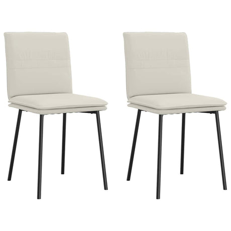 Vidaxl eetkamerstoelen 2 st fluweel crèmekleurig