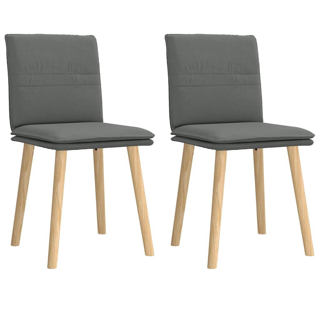 Vidaxl eetkamerstoelen 2 st stof donkergrijs