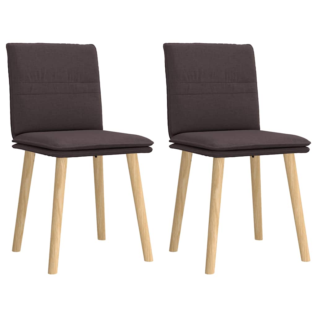 Vidaxl eetkamerstoelen 2 st stof donkerbruin