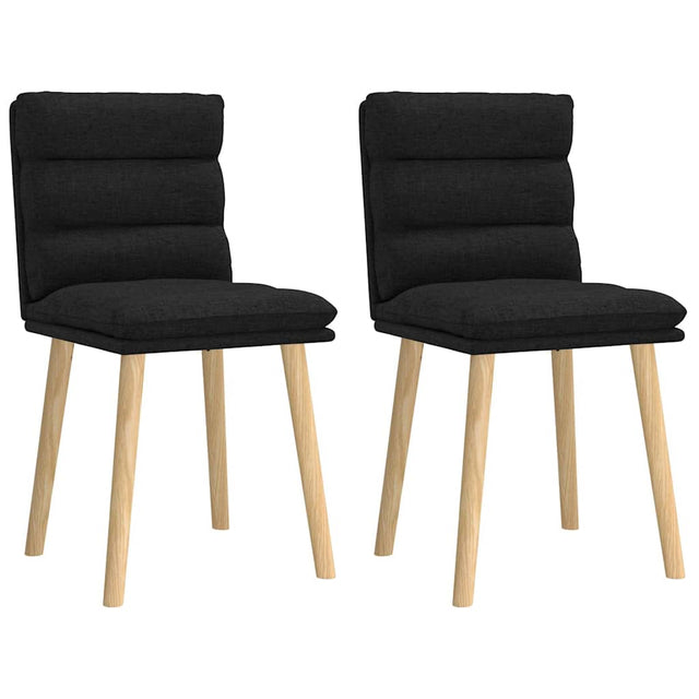 Vidaxl eetkamerstoelen 2 st stof zwart