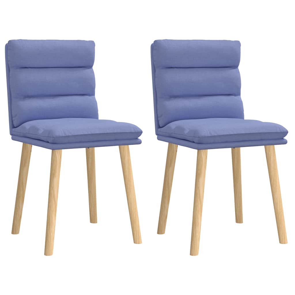 Vidaxl eetkamerstoelen 2 st stof jeansblauw