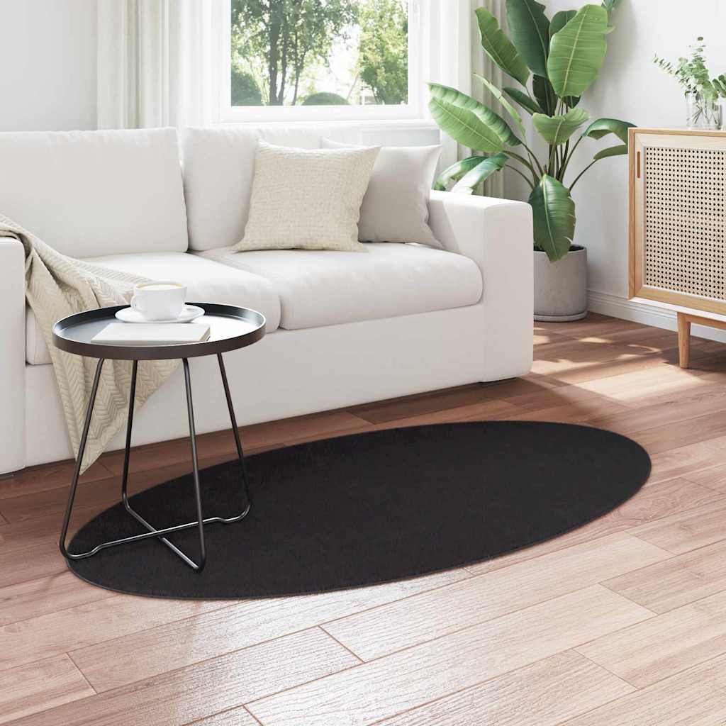 Vidaxl tapijt huarte zwart 80 x 150 cm 100% polyester