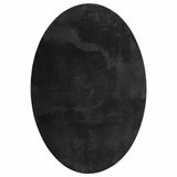 Vidaxl vloerkleden ovaal huarte zwart 140 x 200 cm 100% polyester