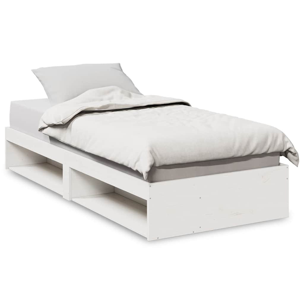 Vidaxl slaapbank zonder matras 100x200 cm massief grenenhout wit