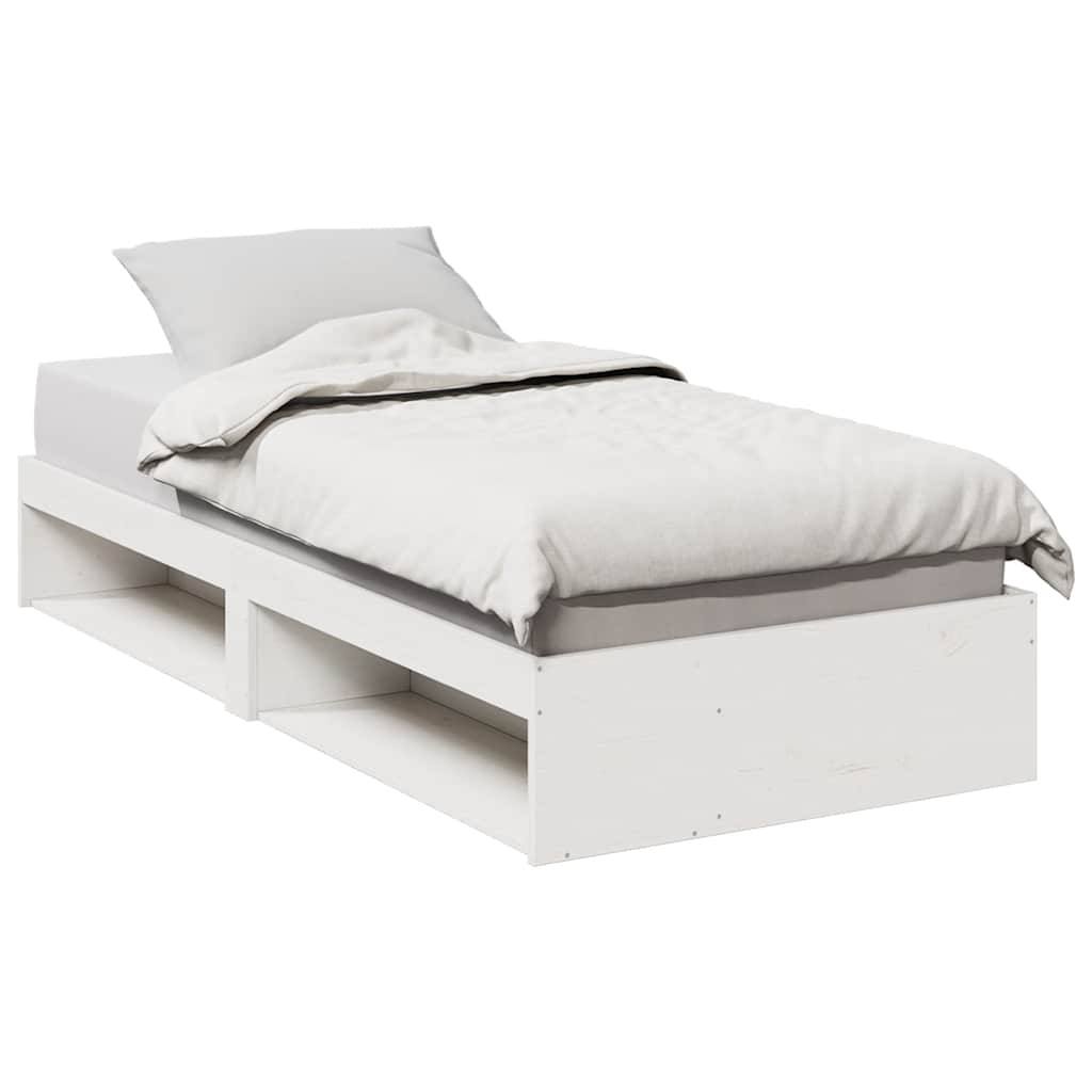 Vidaxl slaapbank zonder matras 100x200 cm massief grenenhout wit