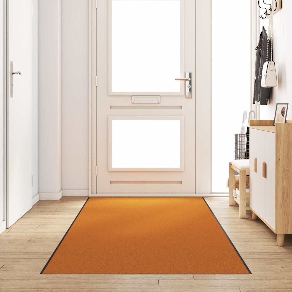 Vidaxl deurmat anders oranje en zwart 120 x 400 cm polyamide en pvc