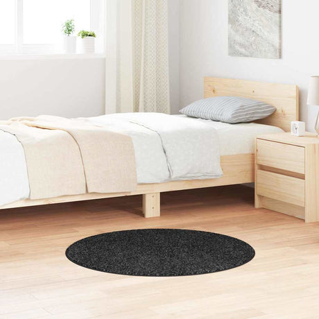 Vidaxl antislip shaggy tapijt donkergrijs 90 x 90 cm pp