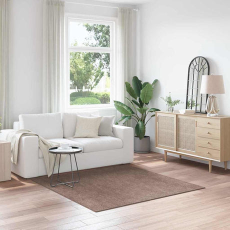 Vidaxl antislip shaggy tapijt bruin 160 x 160 cm pp
