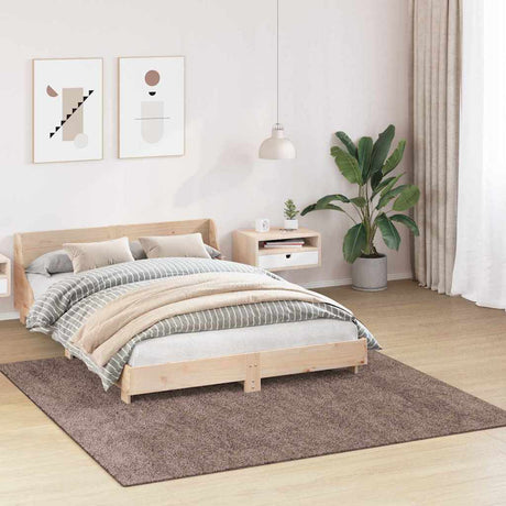 Vidaxl antislip shaggy tapijt bruin 200 x 200 cm pp