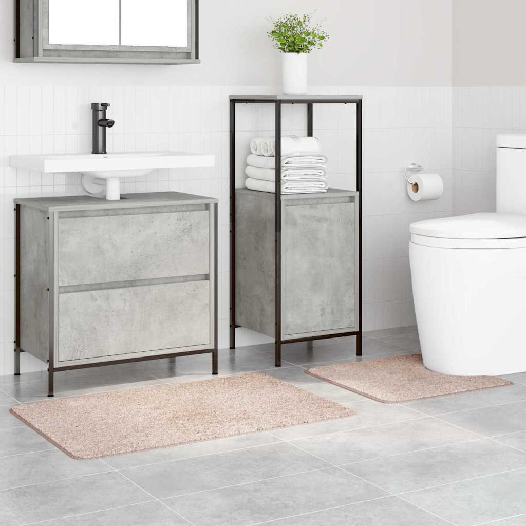 Vidaxl antislip badmat set 2 st crèmekleurig 50 x 50 cm pp