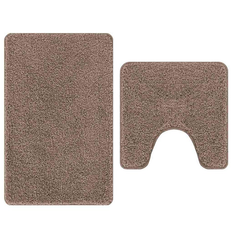Vidaxl antislip badmat set 2 pcs bruin pp