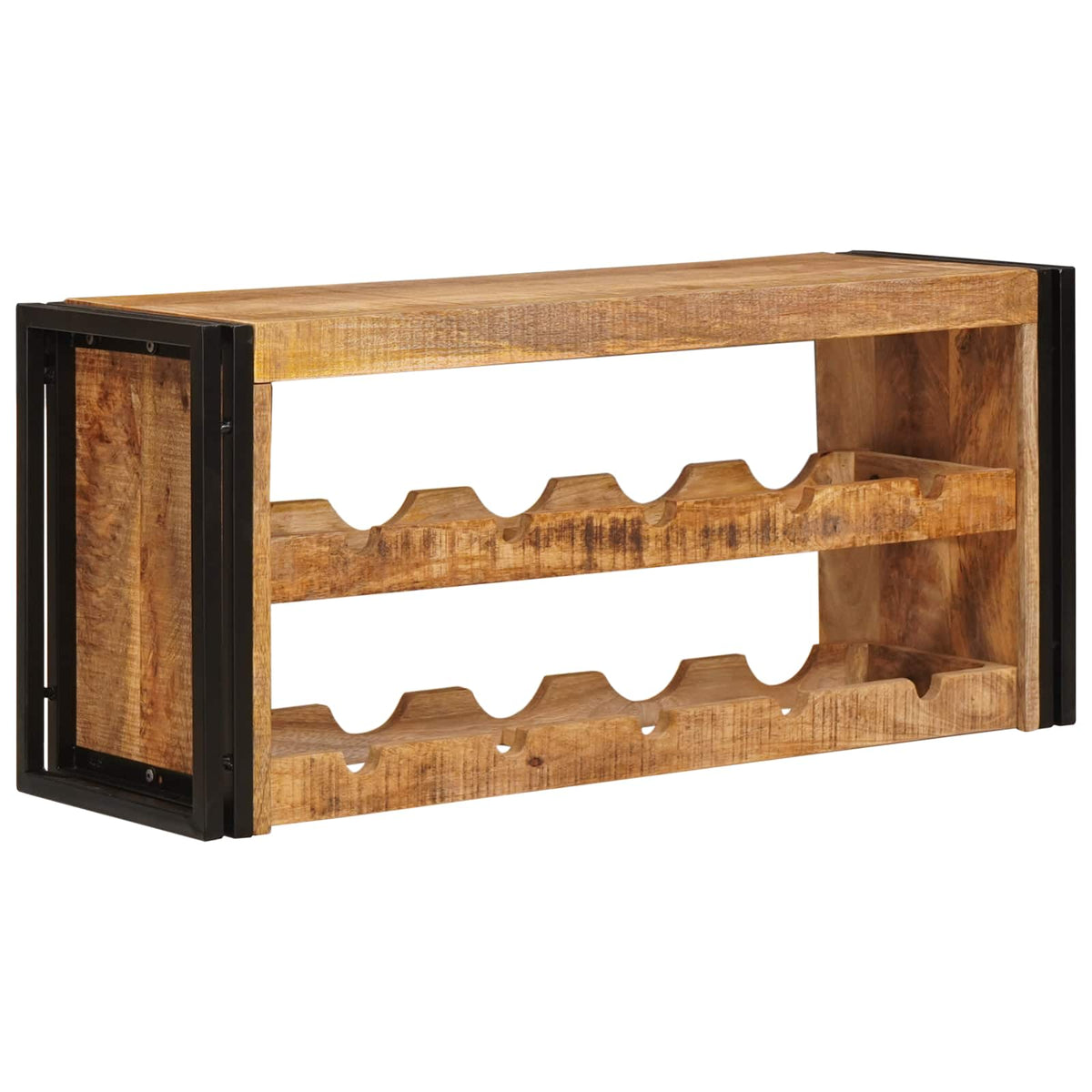 Vidaxl wijnrek bruin 100 x 45 x 33 cm massief ruw mango hout