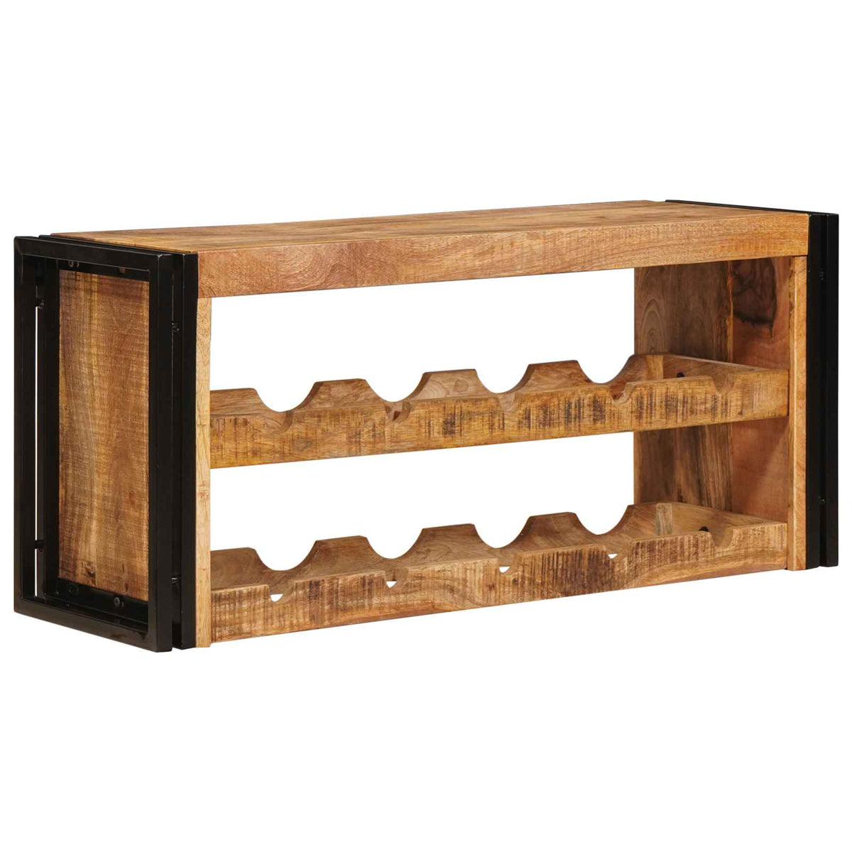 Vidaxl wijnrek bruin 100 x 45 x 33 cm massief ruw mango hout