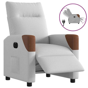 Vidaxl fauteuil elektrisch verstelbaar stof wolk grijs