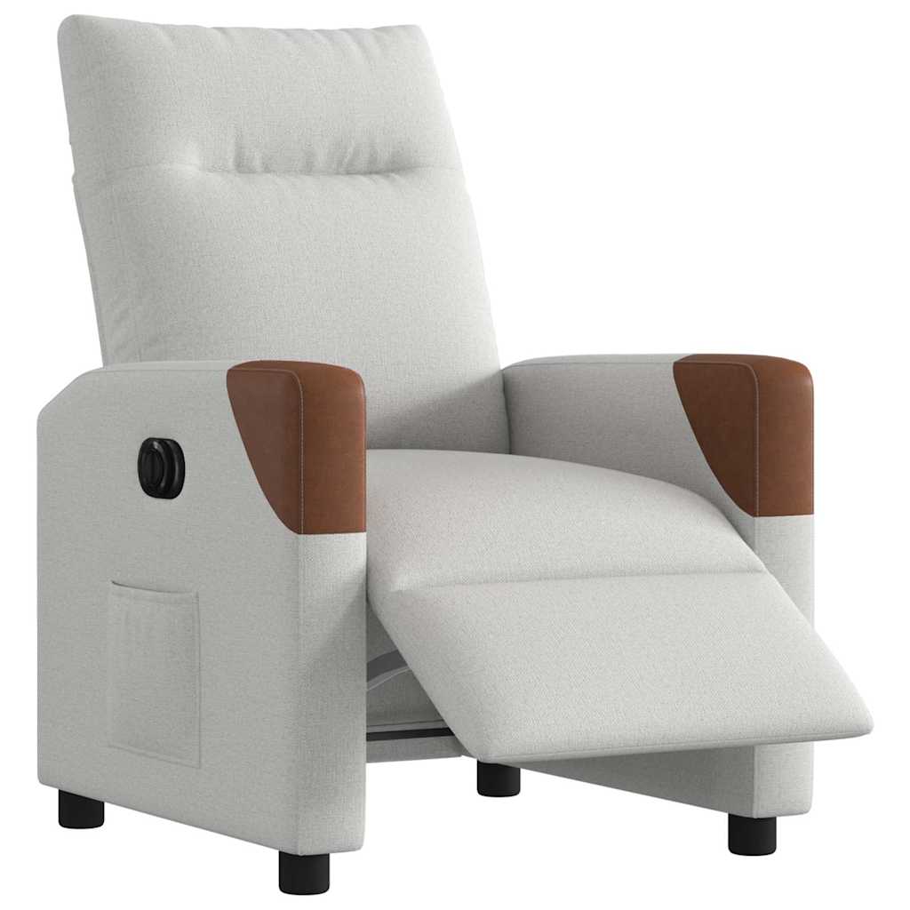 Vidaxl fauteuil elektrisch verstelbaar stof wolk grijs