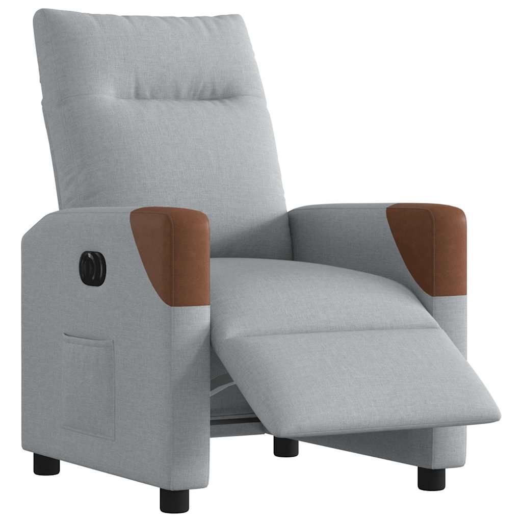 Vidaxl fauteuil elektrisch verstelbaar stof lichtgrijs