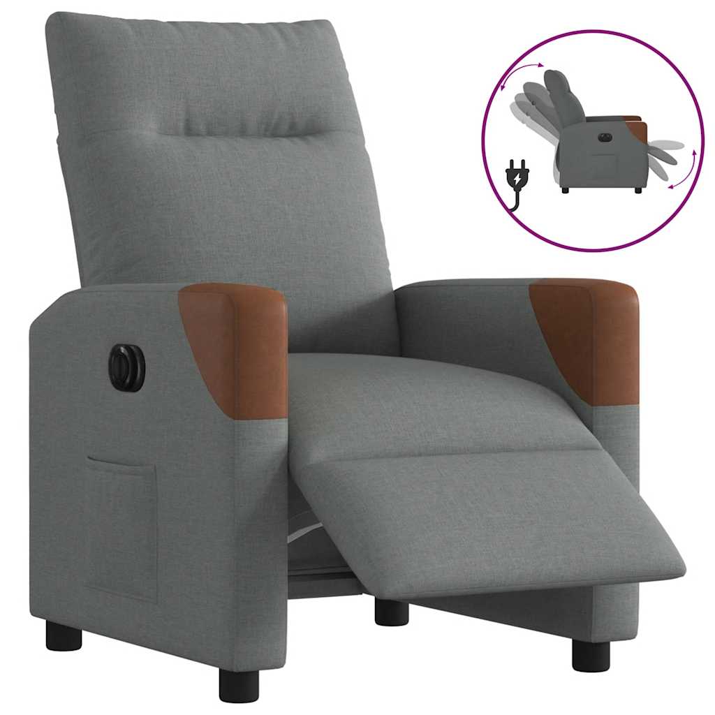Vidaxl fauteuil elektrisch verstelbaar stof donkergrijs