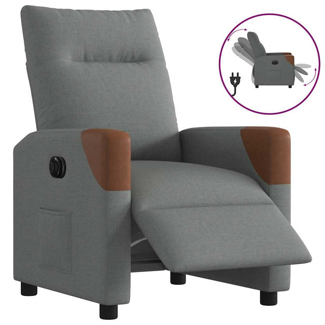 Vidaxl fauteuil elektrisch verstelbaar stof donkergrijs