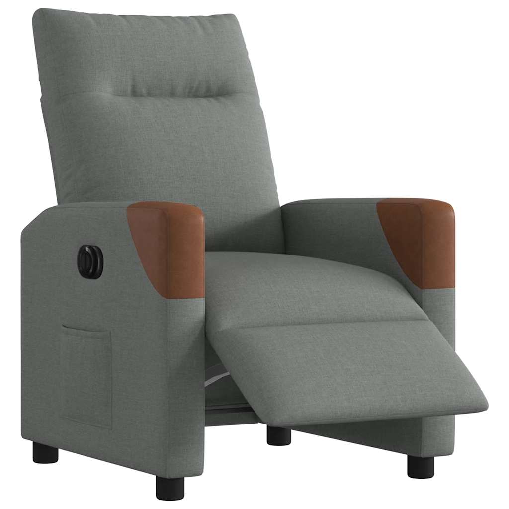 Vidaxl fauteuil elektrisch verstelbaar stof donkergrijs