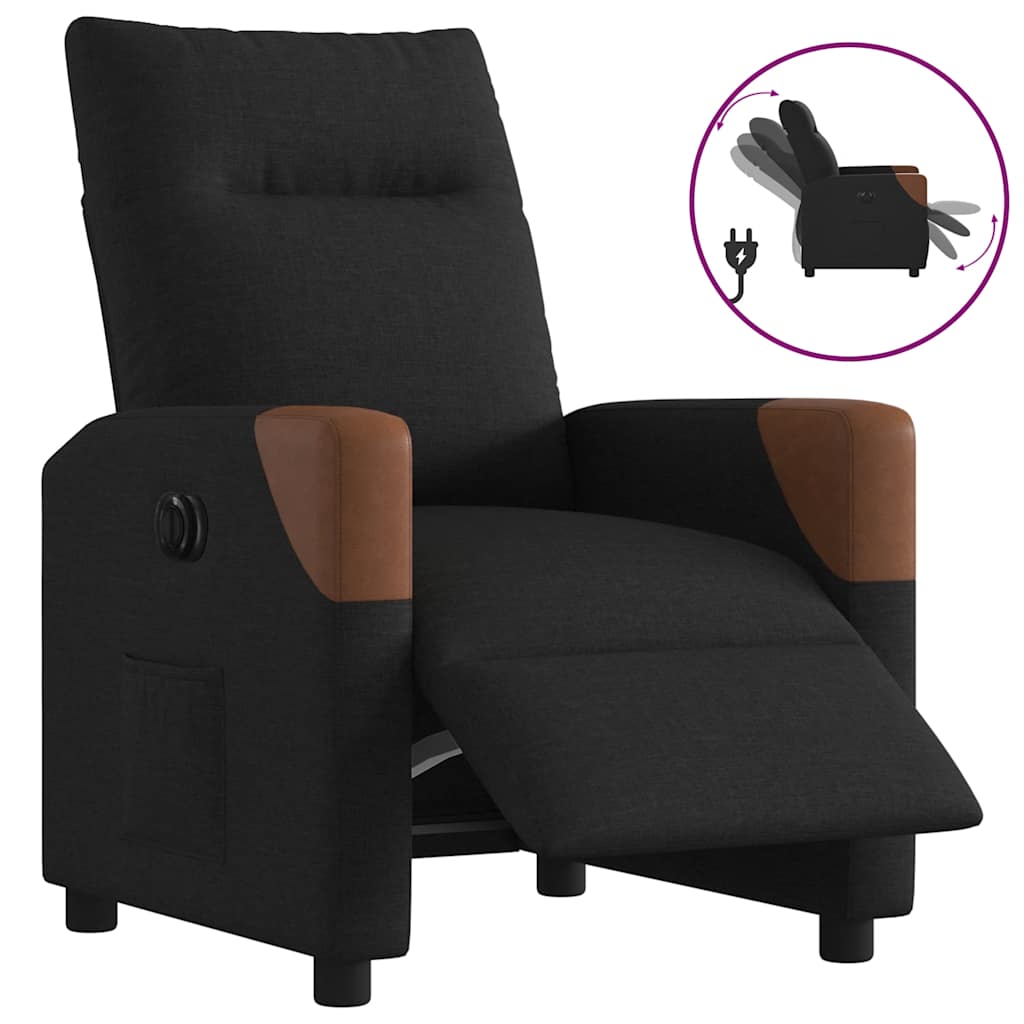 Vidaxl fauteuil verstelbaar elektrisch stof zwart