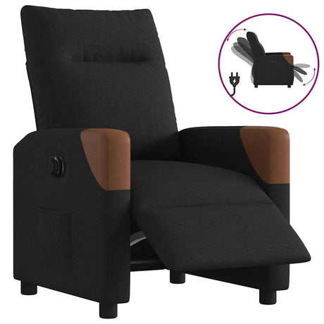 Vidaxl fauteuil verstelbaar elektrisch stof zwart