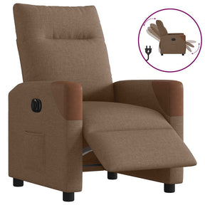 Vidaxl fauteuil verstelbaar elektrisch stof bruin