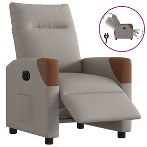 Vidaxl fauteuil verstelbaar elektrisch stof taupe