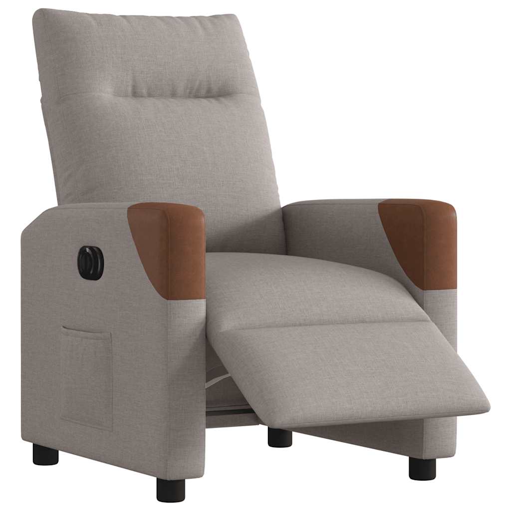 Vidaxl fauteuil verstelbaar elektrisch stof taupe