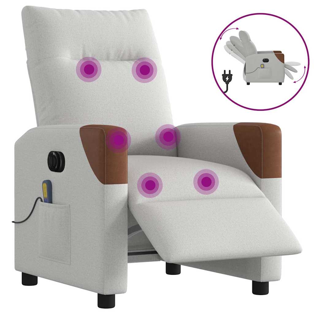 Vidaxl massagestoel elektrisch verstelbaar stof wolk grijs