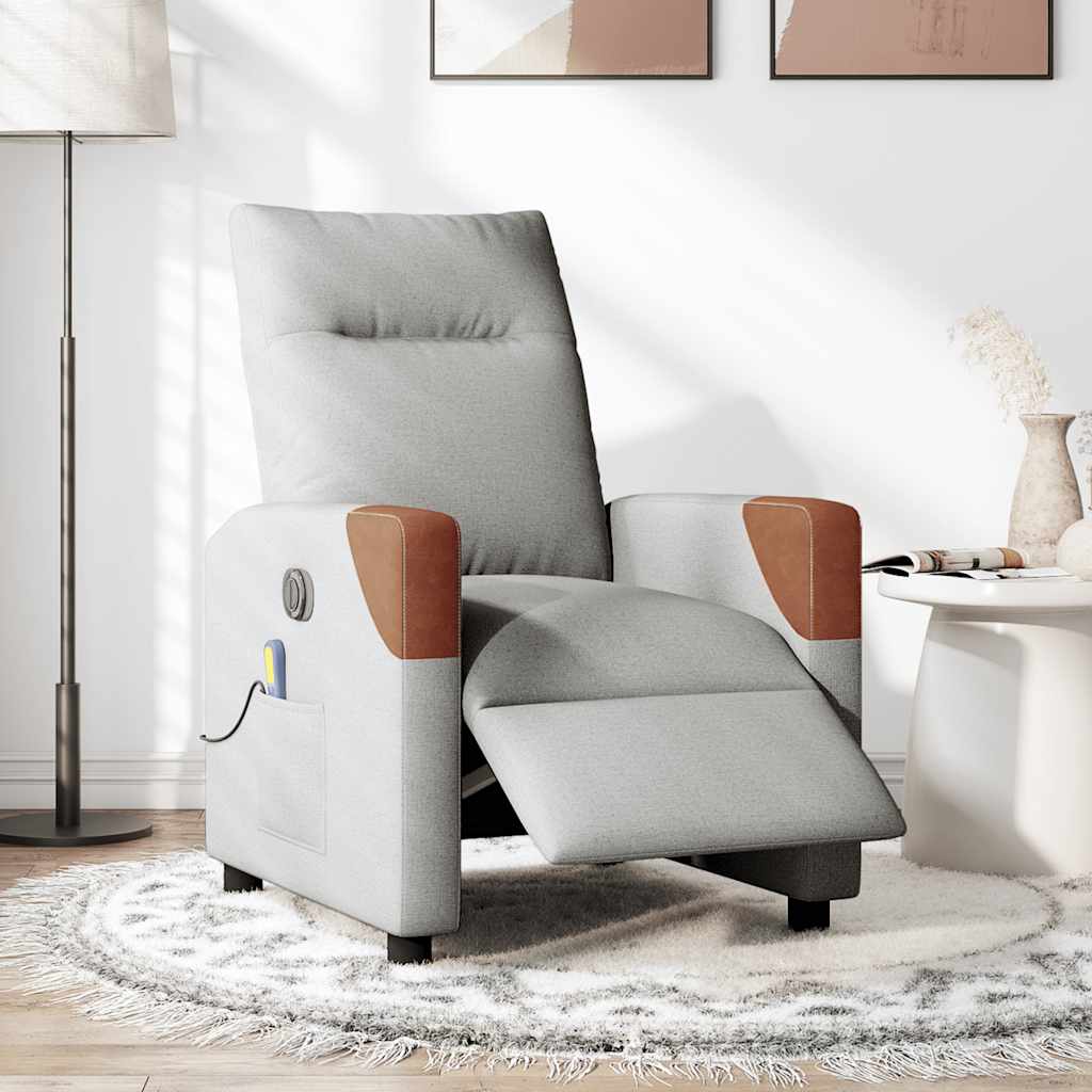 Vidaxl massagestoel elektrisch verstelbaar stof wolk grijs