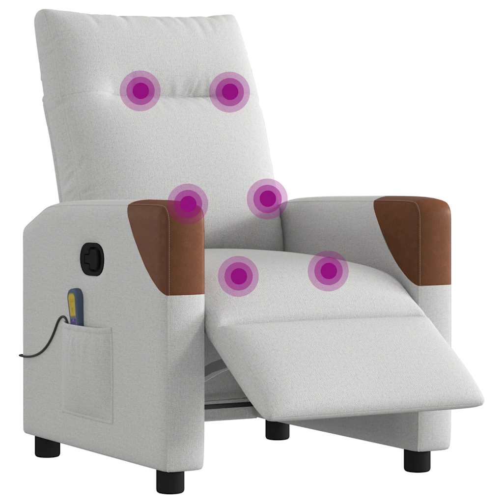 Vidaxl massagestoel elektrisch verstelbaar stof wolk grijs