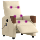 Vidaxl massagestoel elektrisch verstelbaar stof crèmekleurig