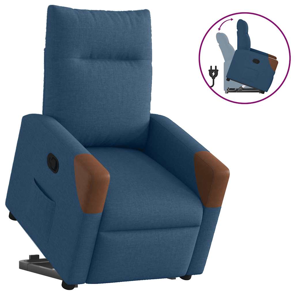 Vidaxl sta-op-stoel verstelbaar stof blauw