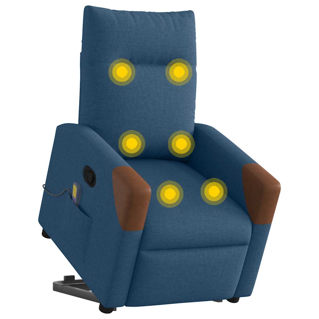 Vidaxl sta-op-massagestoel verstelbaar stof blauw