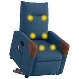 Vidaxl sta-op-massagestoel verstelbaar stof blauw