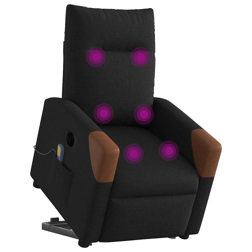 Vidaxl sta-op-massagestoel elektrisch verstelbaar stof zwart