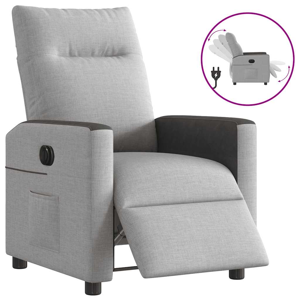 Vidaxl fauteuil elektrisch verstelbaar stof wolk grijs
